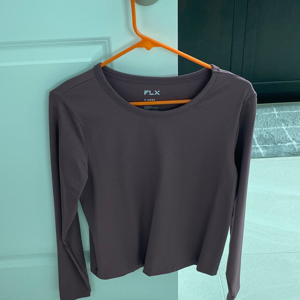 FLX Women's Ribbed Long Sleeve Blouse - Purple